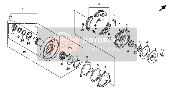 Honda ANF125 2008 ONE WAY CLUTCH for a 2008 Honda ANF125